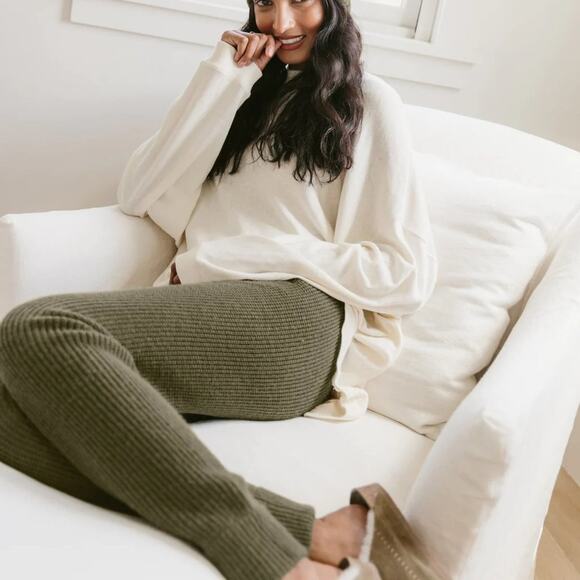 Jenni Kayne Alpaca Merino Wool Fisherman Jogger Sweatpant - Picture 4 of 8